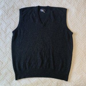 Vintage Men’s Northbriar 100% Cashmere V-Neck Gray Sweater Vest Sz XXL 2XL